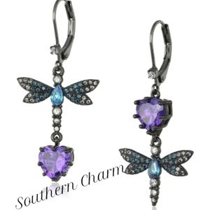 🆕💞Betsey Johnson Dragonfly & Heart Earrings.